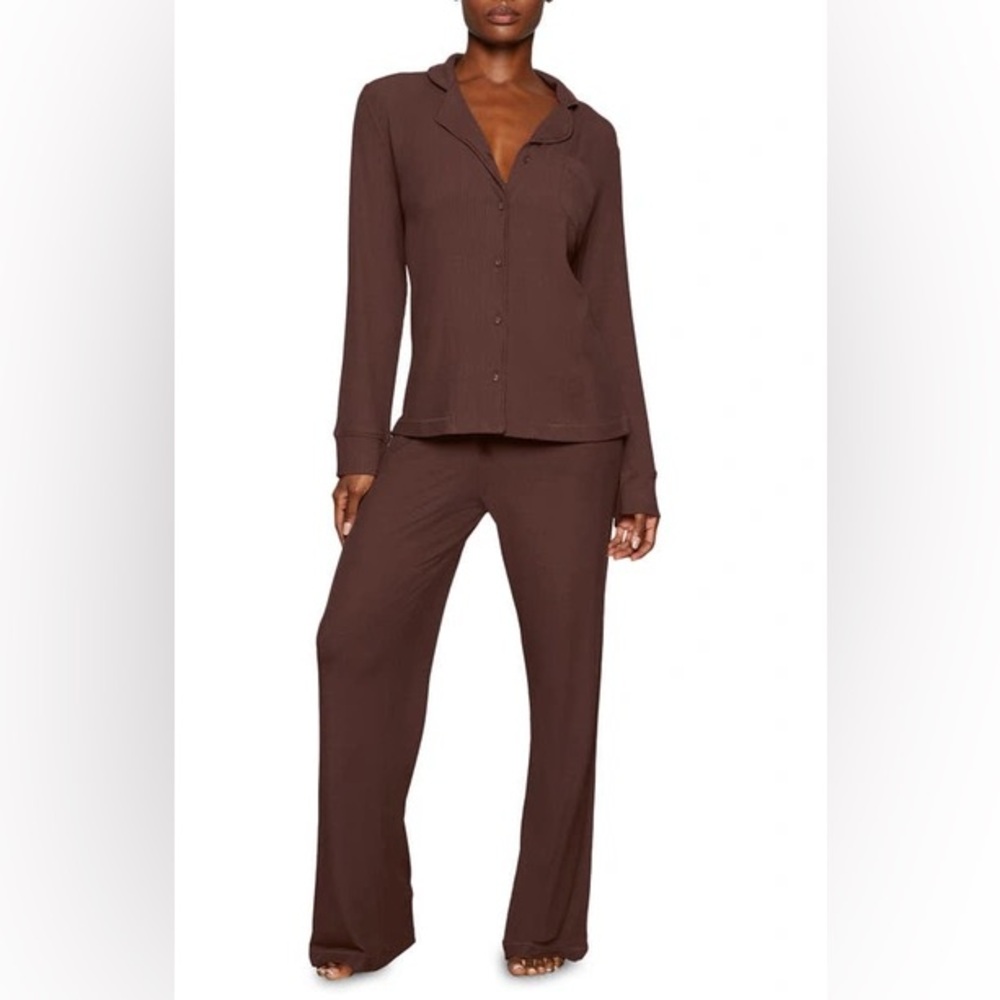 SKIMS SOFT LOUNGE SLEEP SET COCOA XS